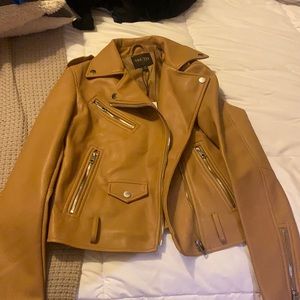 Tan faux leather jacket! Brand new never worn make me an offer!